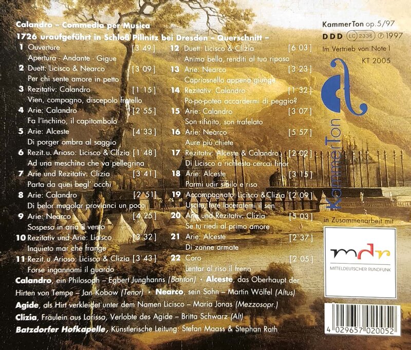 Back-Cover: 'Giovanni Alberto Ristori: Calandro'